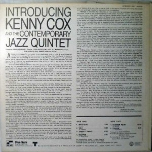 Back cover Kenny Cox
